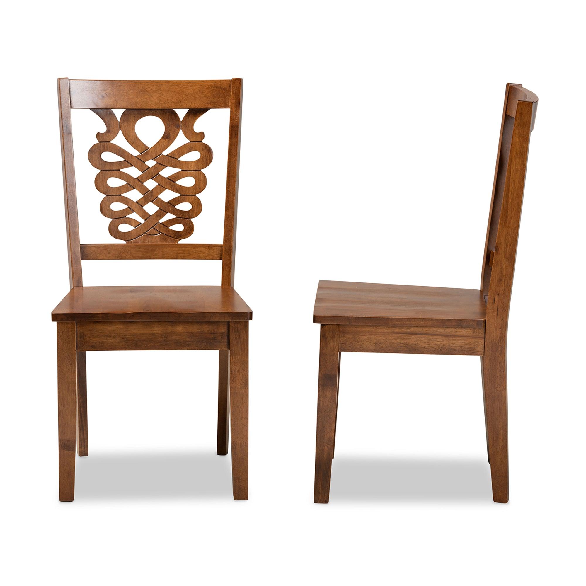 Gervais Modern and Contemporary Transitional Finished Wood 2-Piece Dining Chair Set