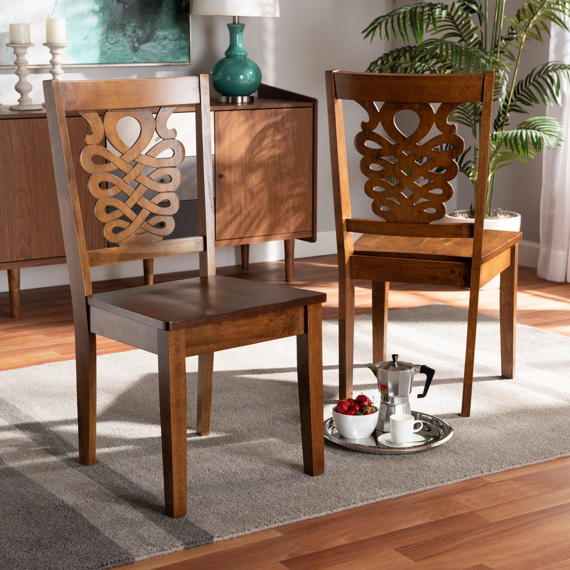 Gervais Modern and Contemporary Transitional Finished Wood 2-Piece Dining Chair Set