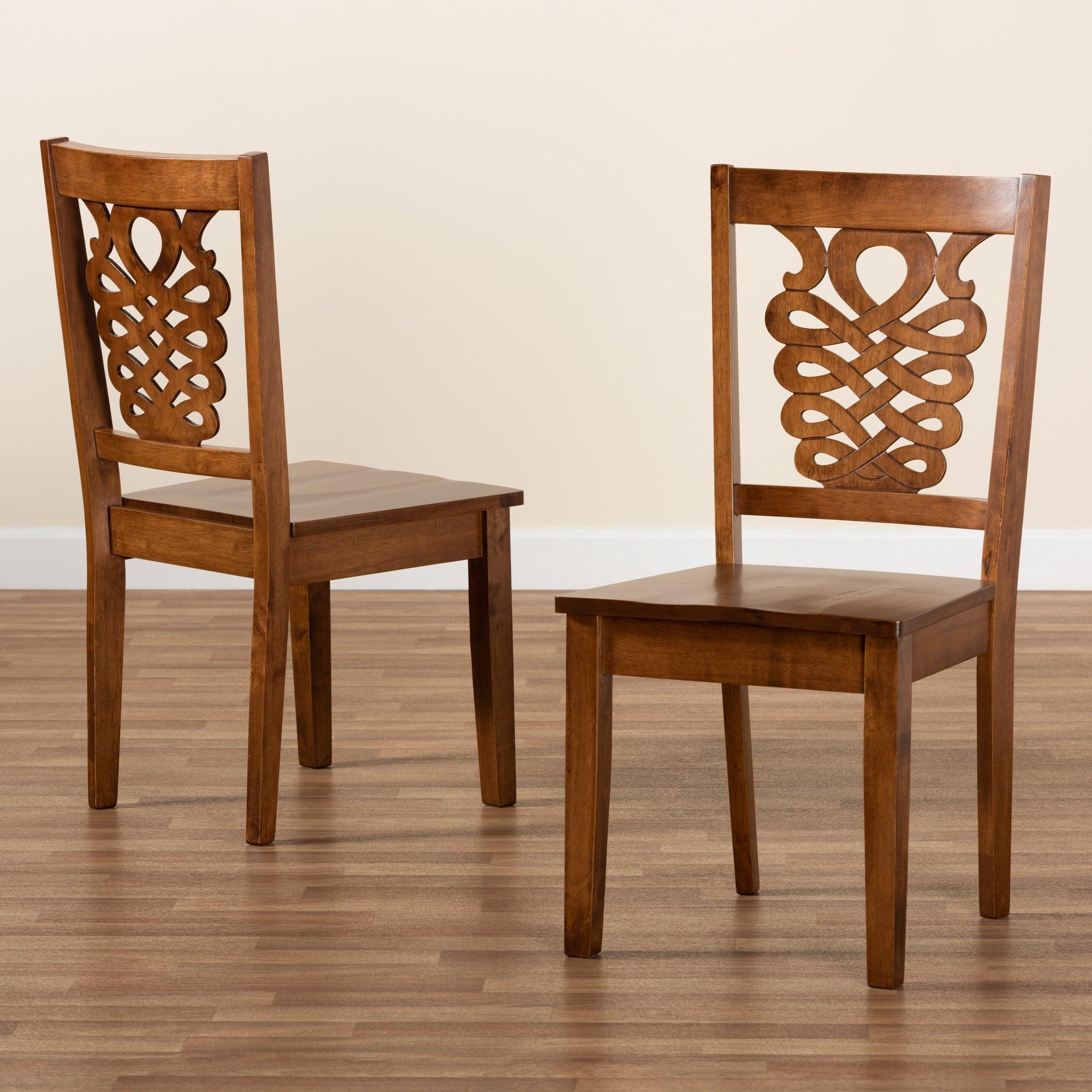 Gervais Modern and Contemporary Transitional Finished Wood 2-Piece Dining Chair Set