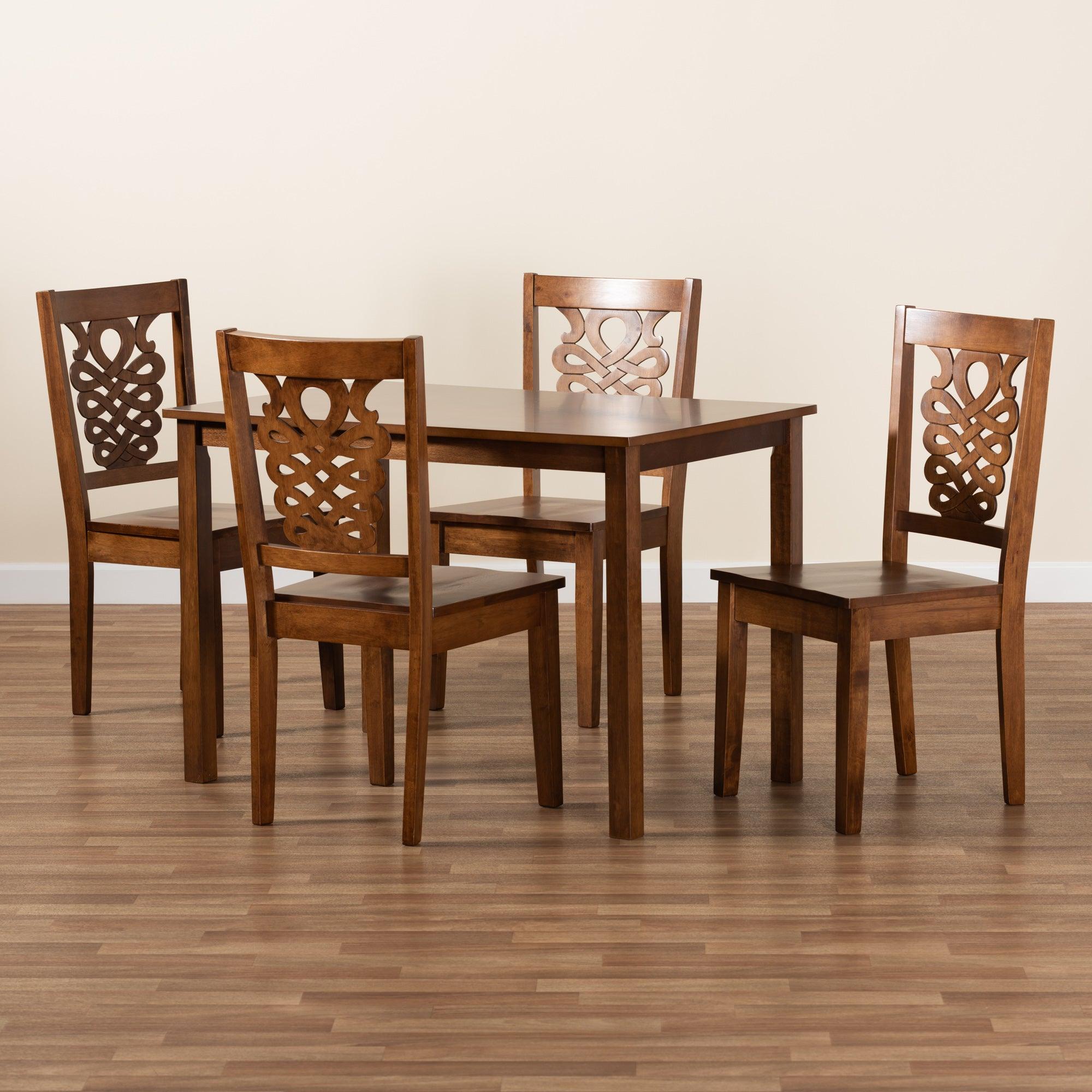 Luisa Modern and Contemporary Transitional Finished Wood 5-Piece Dining Set