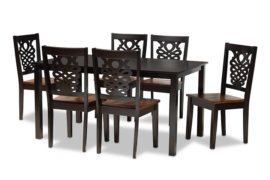 Luisa Modern and Contemporary Two-Tone and Finished Wood 7-Piece Dining Set