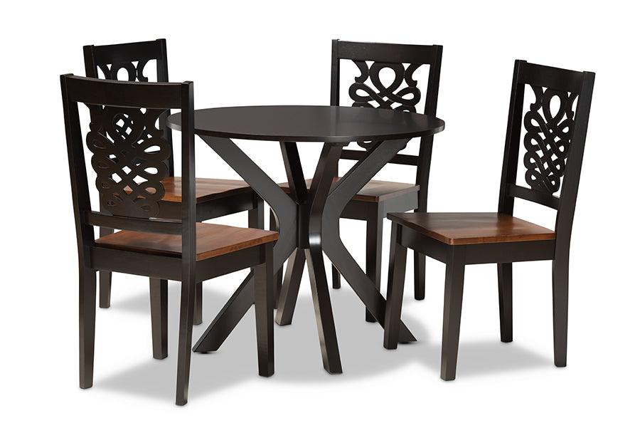 Liese Modern and Contemporary Transitional Two-Tone and Finished Wood 5-Piece Dining Set