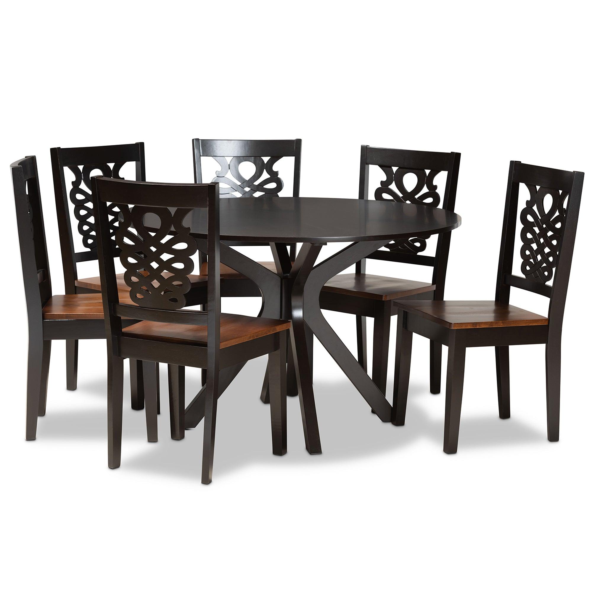 Liese Modern and Contemporary Transitional Two-Tone and Finished Wood 7-Piece Dining Set