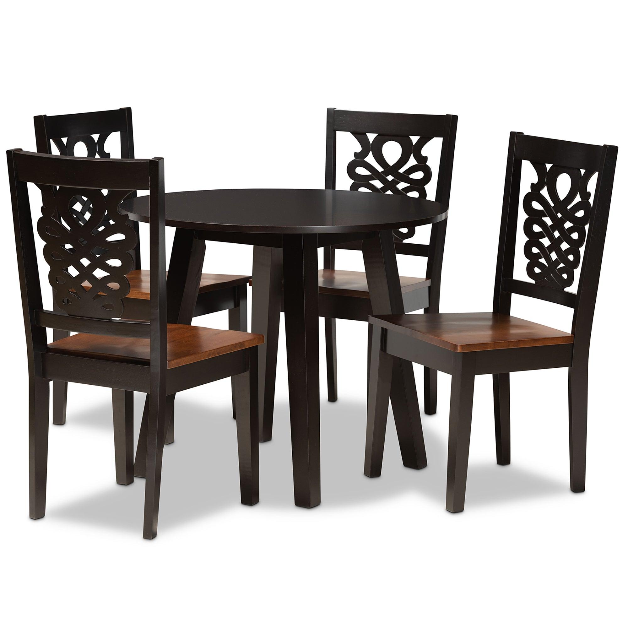 Mina Modern and Contemporary Transitional Two-Tone and Finished Wood 5-Piece Dining Set