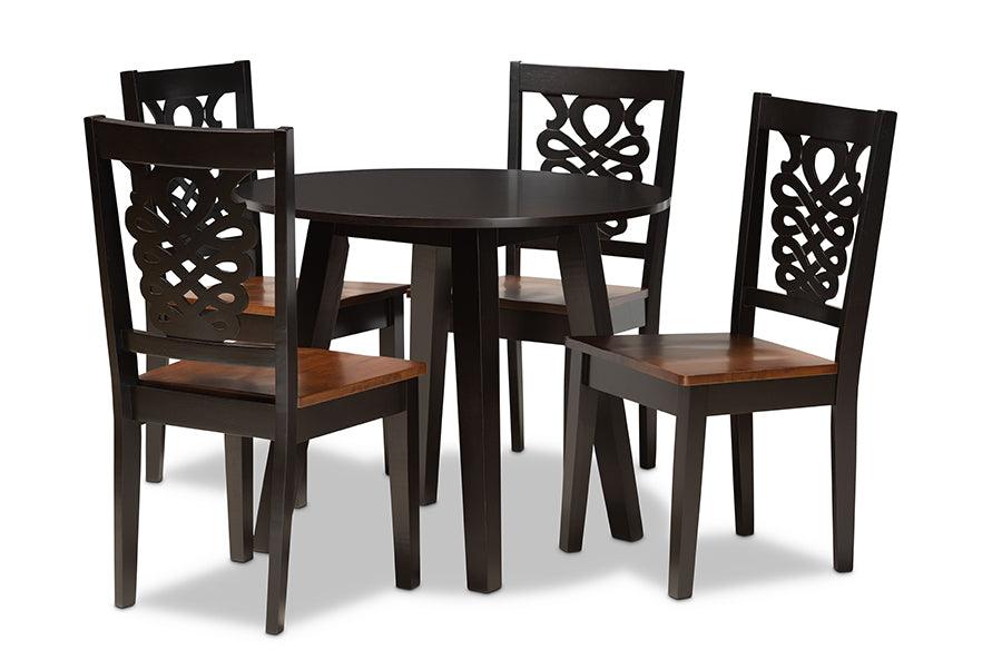 Mina Modern and Contemporary Transitional Two-Tone and Finished Wood 5-Piece Dining Set