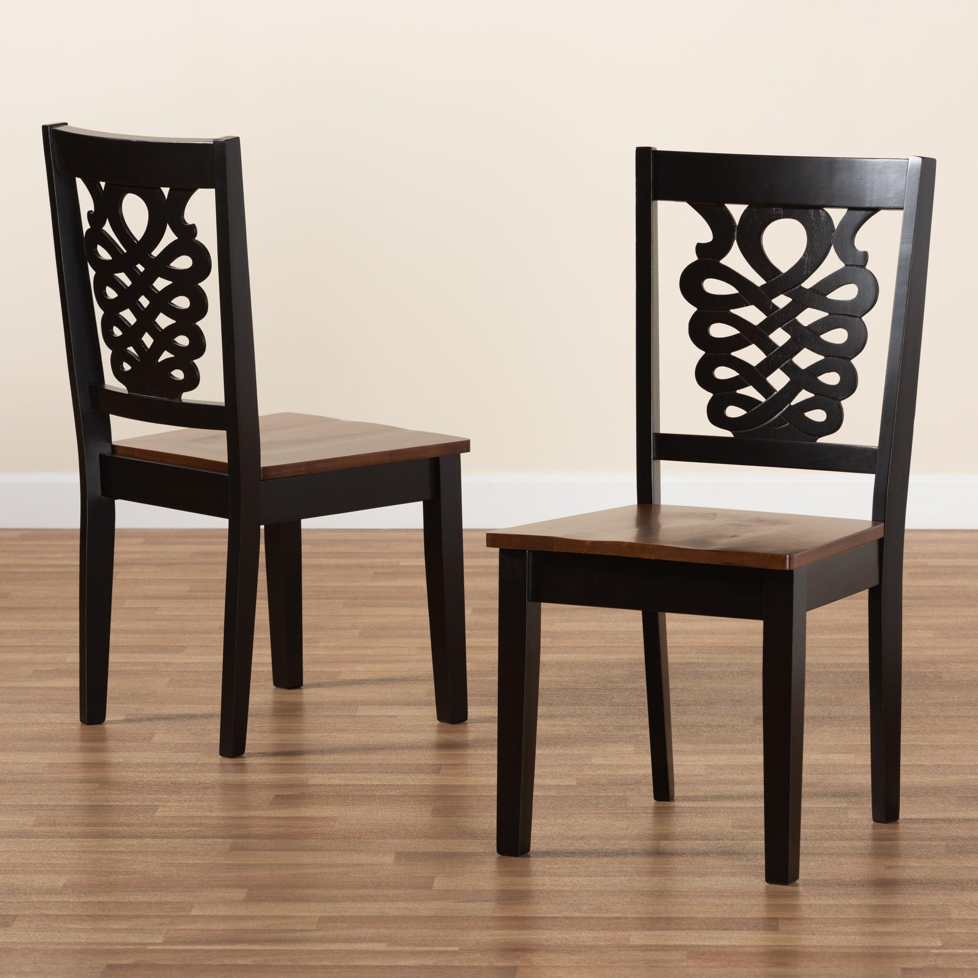 Gervais Modern and Contemporary Transitional Two-Tone and Finished Wood 2-Piece Dining Chair Set