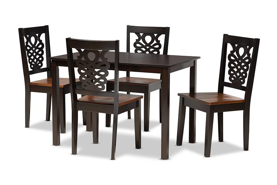 Luisa Modern and Contemporary Two-Tone and Finished Wood 5-Piece Dining Set