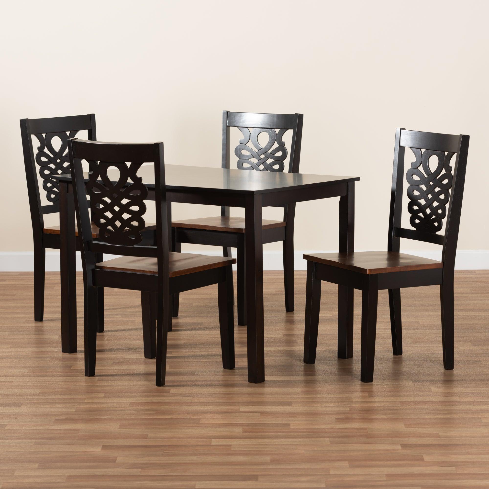 Luisa Modern and Contemporary Two-Tone and Finished Wood 5-Piece Dining Set