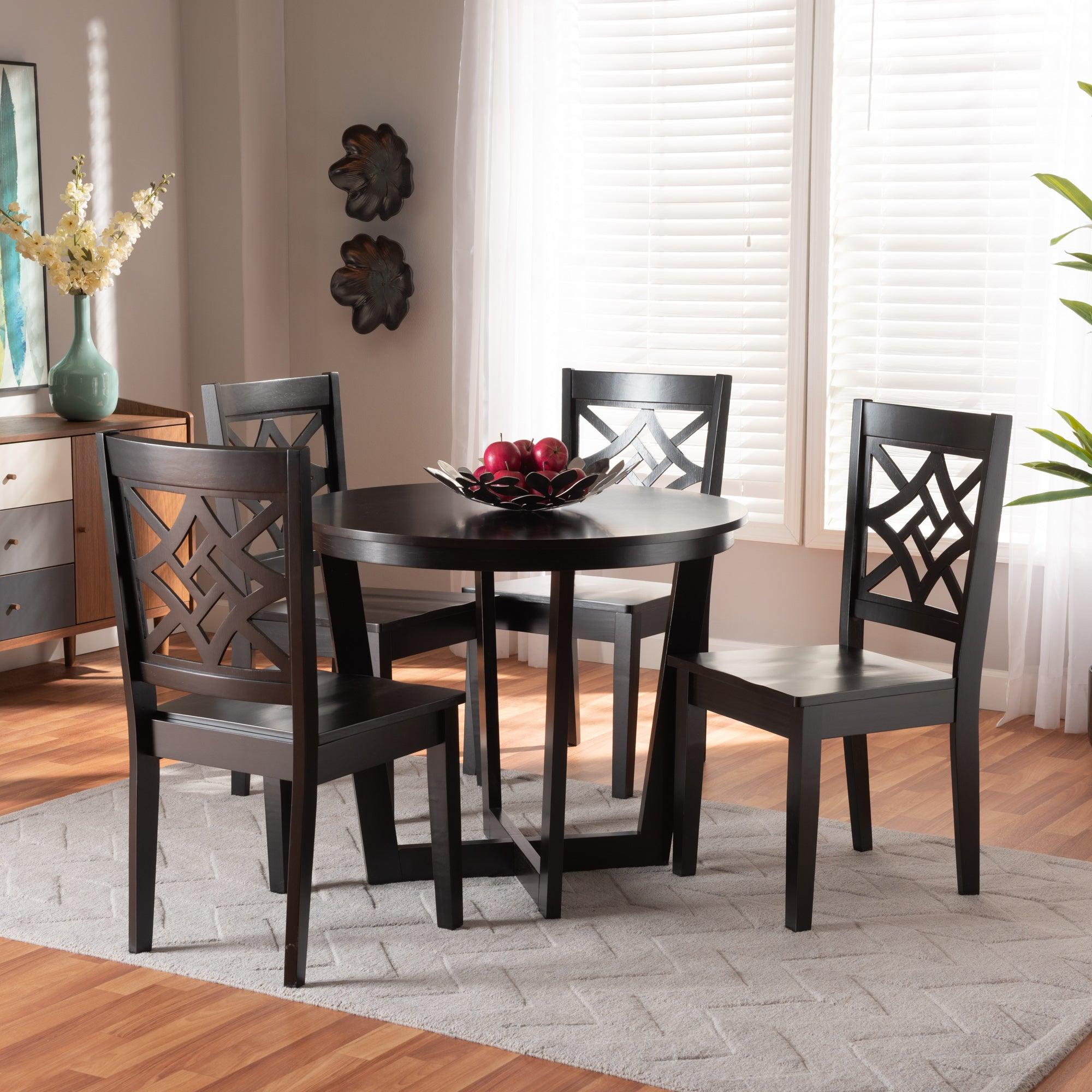 Brava Modern and Contemporary Finished Wood 5-Piece Dining Set