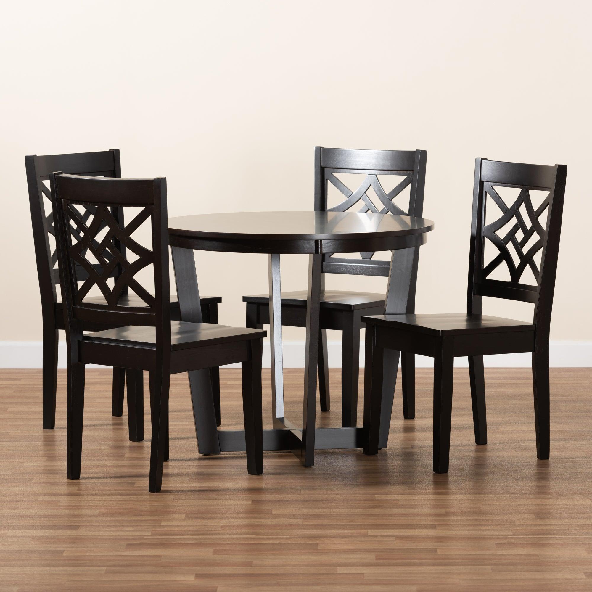 Brava Modern and Contemporary Finished Wood 5-Piece Dining Set