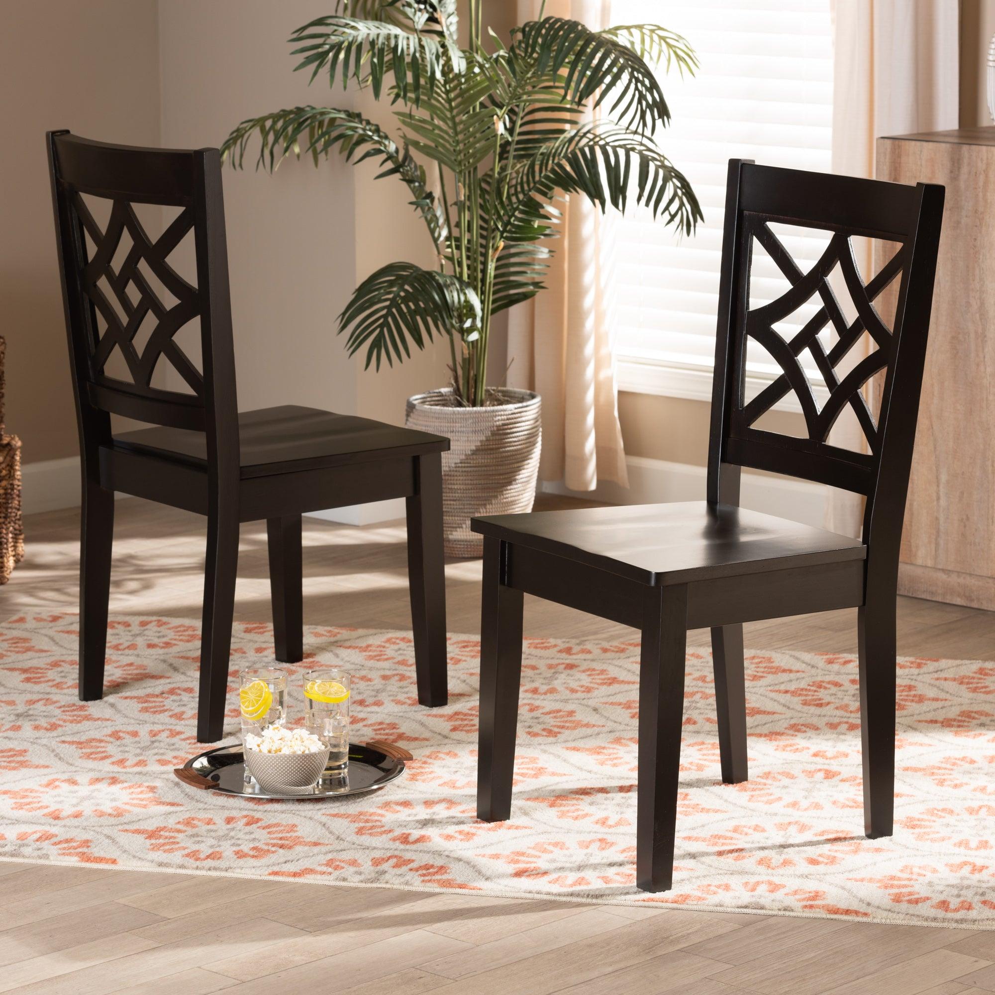 Nicolette Modern and Contemporary Finished Wood 2-Piece Dining Chair Set