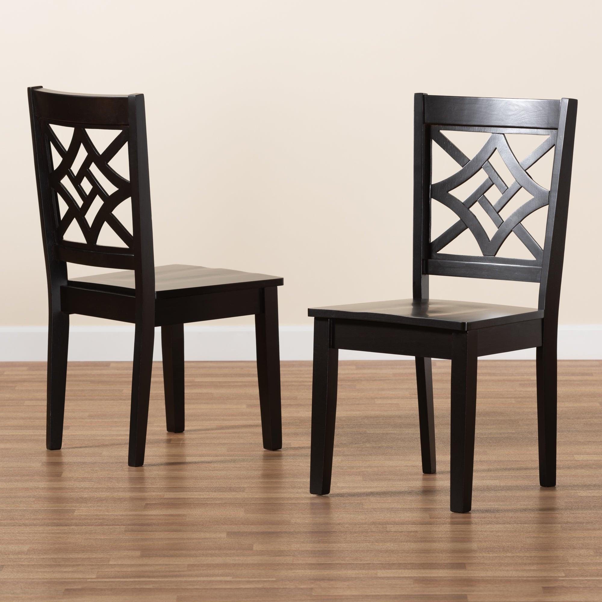 Nicolette Modern and Contemporary Finished Wood 2-Piece Dining Chair Set