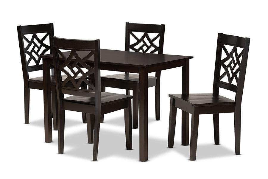 Nicolette Modern and Contemporary Finished Wood 5-Piece Dining Set