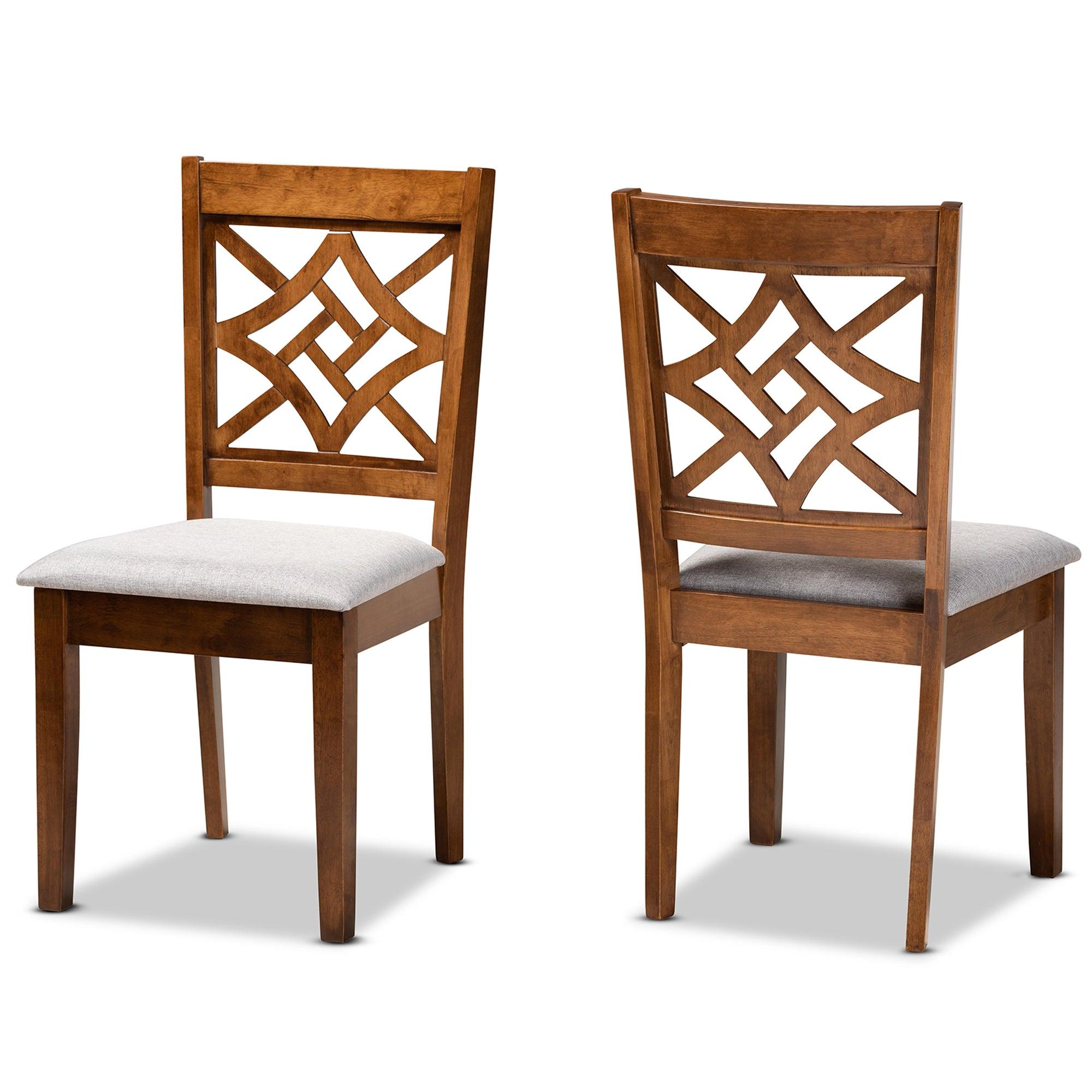 Nicolette Modern and Contemporary Fabric Upholstered and Finished Wood 2-Piece Dining Chair Set