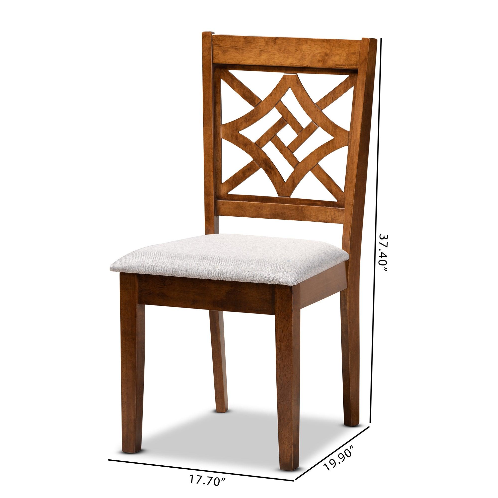 Nicolette Modern and Contemporary Fabric Upholstered and Finished Wood 2-Piece Dining Chair Set