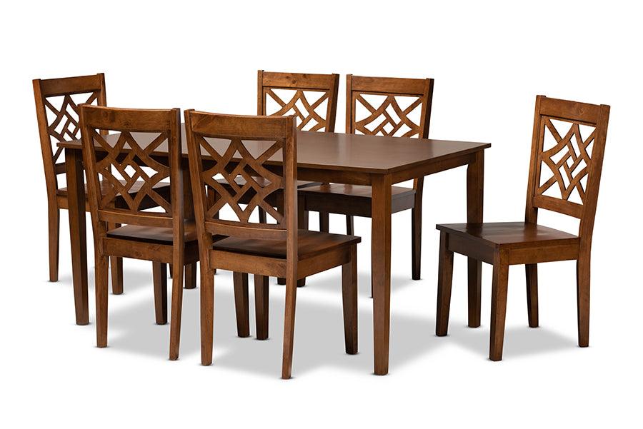 Nicolette Modern and Contemporary Finished Wood 7-Piece Dining Set