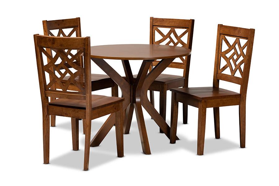 Miela Modern and Contemporary Finished Wood 5-Piece Dining Set