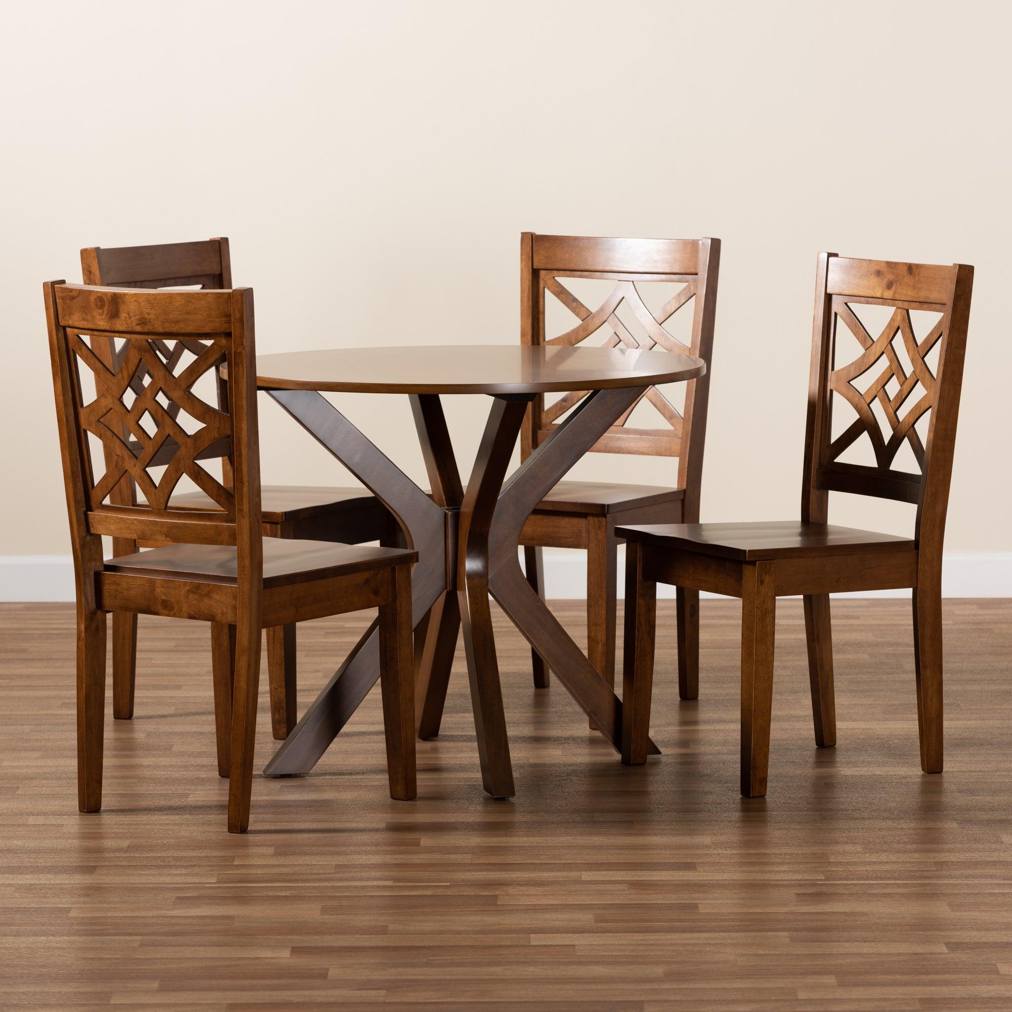 Miela Modern and Contemporary Finished Wood 5-Piece Dining Set