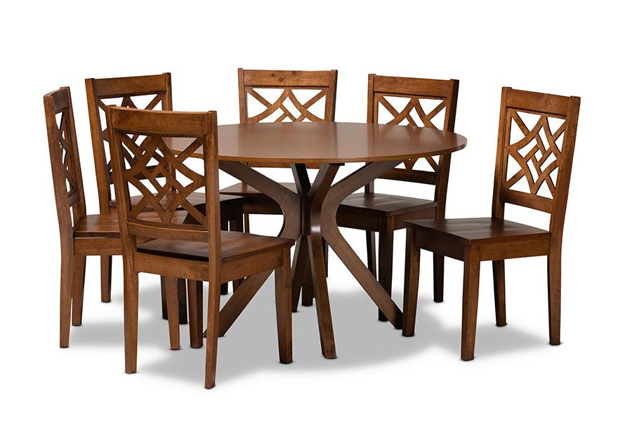 Miela Modern and Contemporary Finished Wood 7-Piece Dining Set