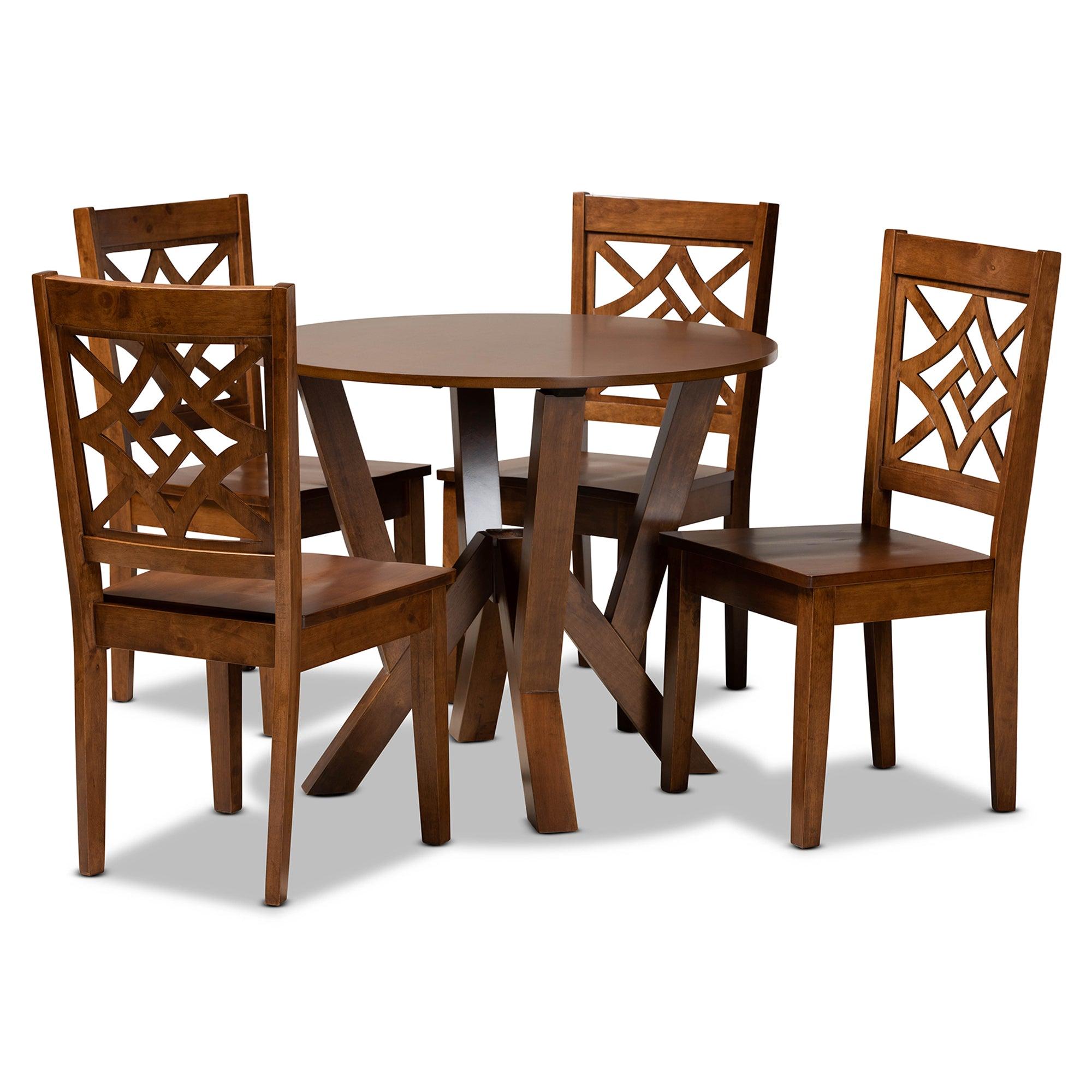 Kaila Modern and Contemporary Finished Wood 5-Piece Dining Set