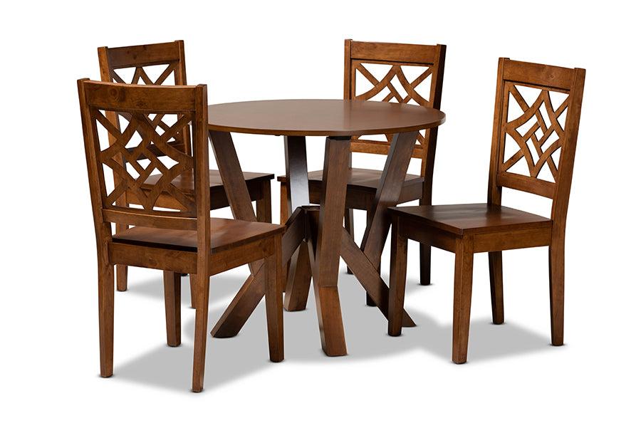 Kaila Modern and Contemporary Finished Wood 5-Piece Dining Set