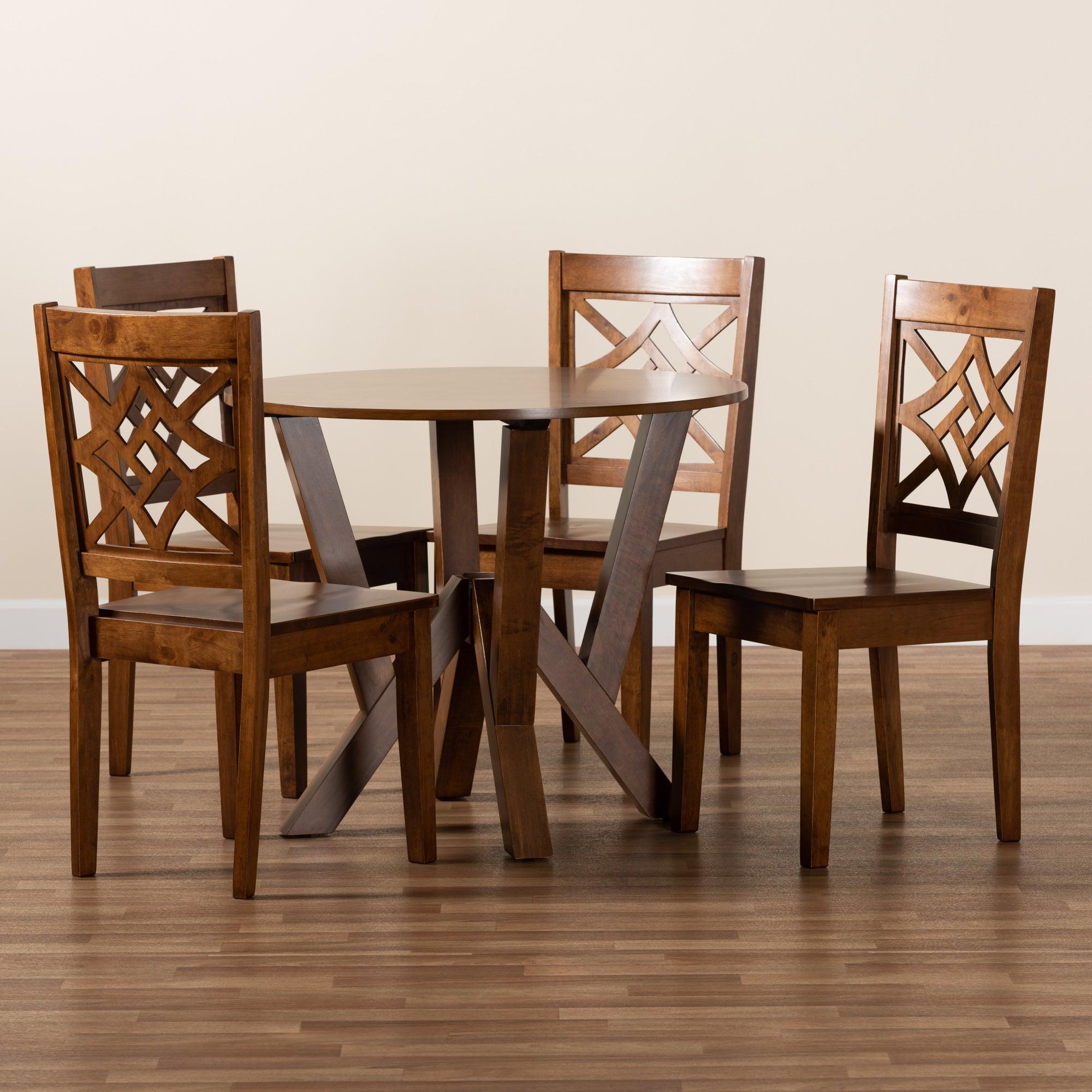 Kaila Modern and Contemporary Finished Wood 5-Piece Dining Set