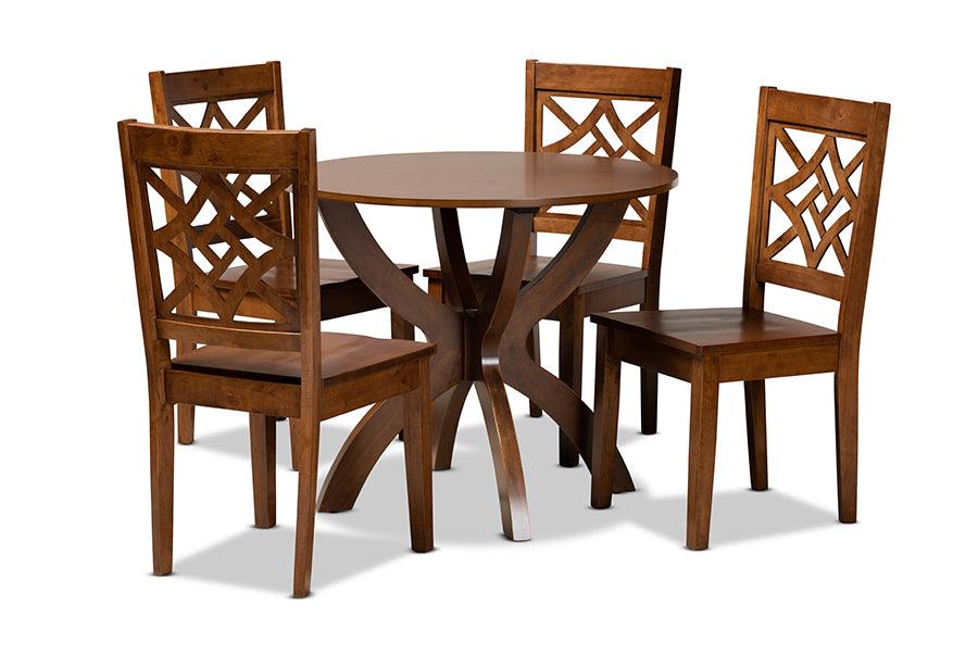 Anila Modern and Contemporary Finished Wood 5-Piece Dining Set