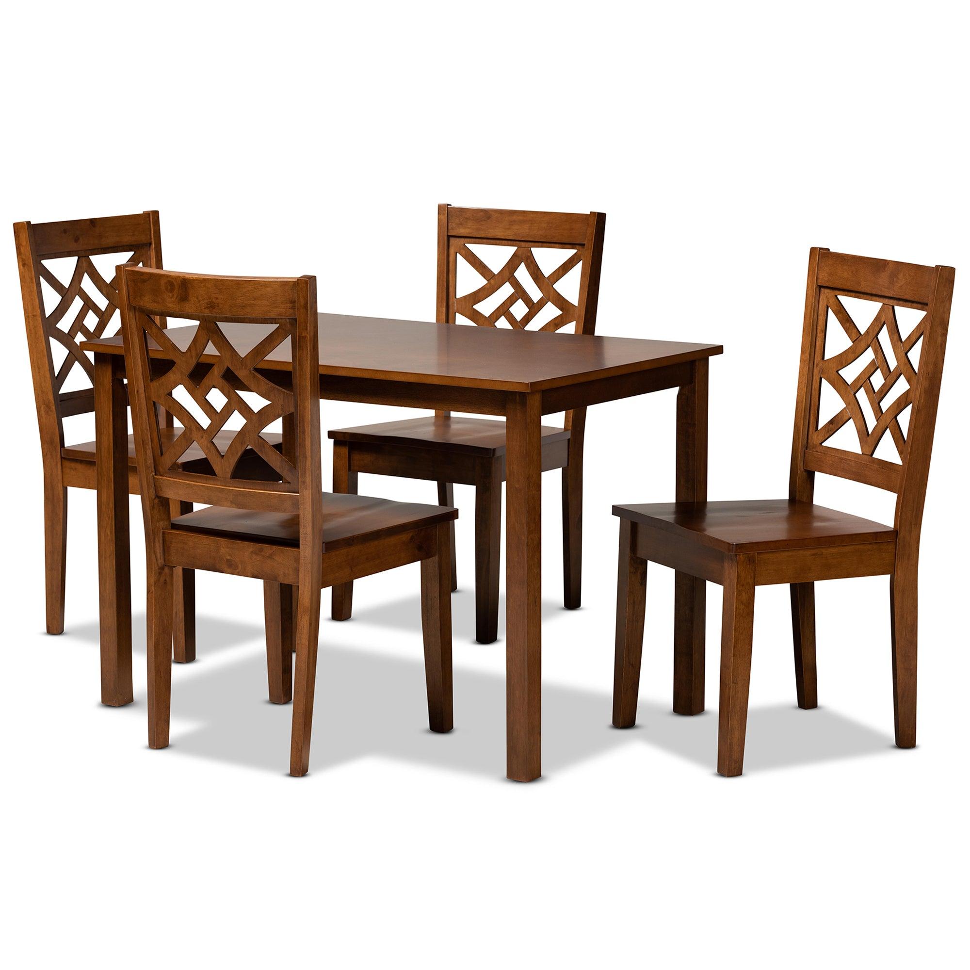 Nicolette Modern and Contemporary Finished Wood 5-Piece Dining Set