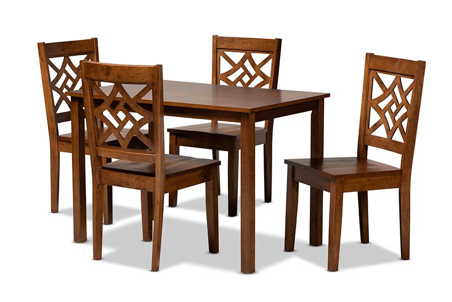 Nicolette Modern and Contemporary Finished Wood 5-Piece Dining Set