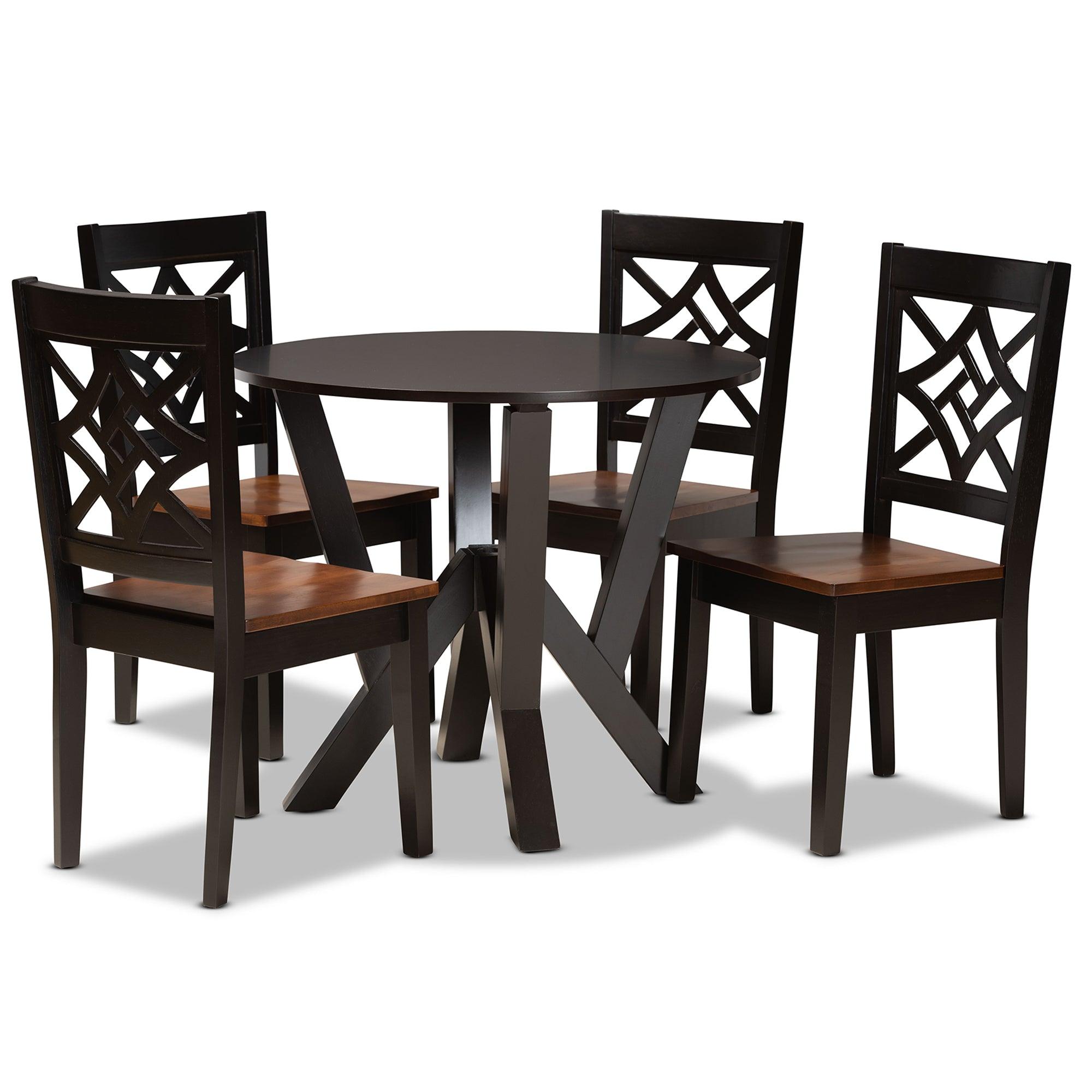 Kaila Modern and Contemporary Two-Tone and Finished Wood 5-Piece Dining Set