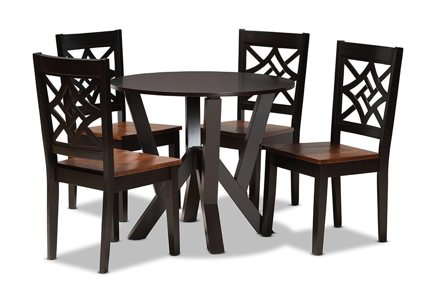 Kaila Modern and Contemporary Two-Tone and Finished Wood 5-Piece Dining Set