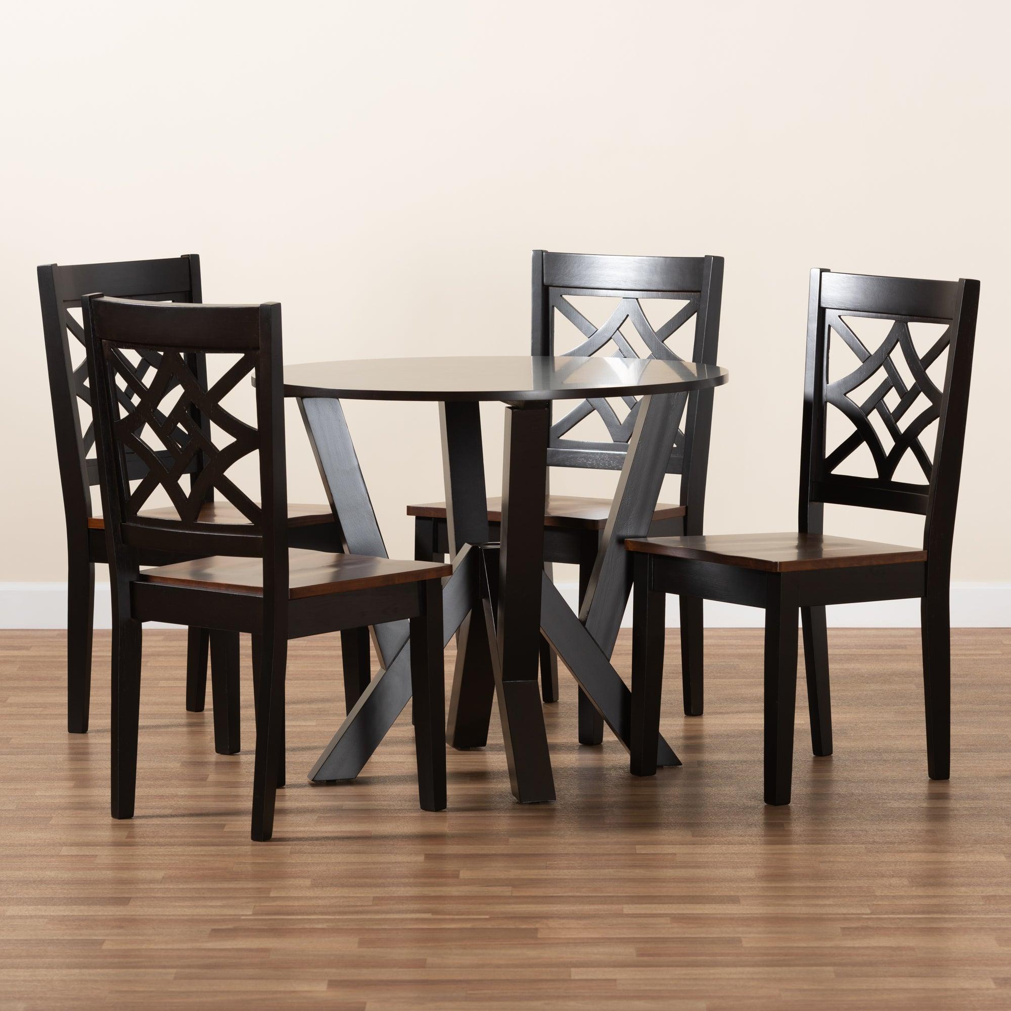 Kaila Modern and Contemporary Two-Tone and Finished Wood 5-Piece Dining Set