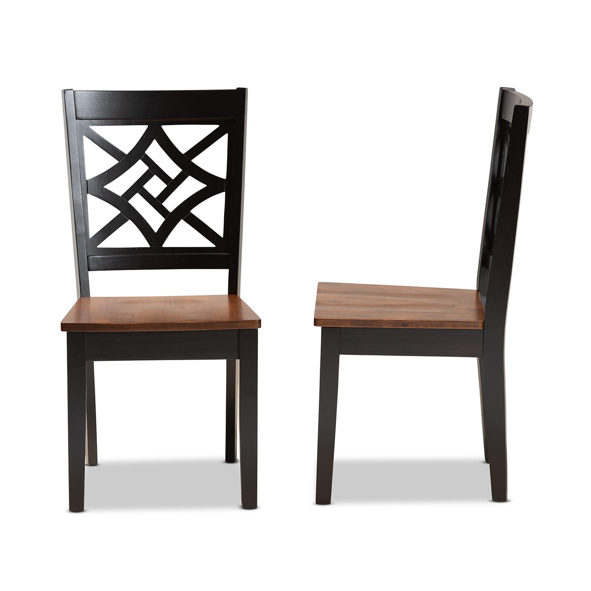 Nicolette Modern and Contemporary Two-Tone and Finished Wood 2-Piece Dining Chair Set