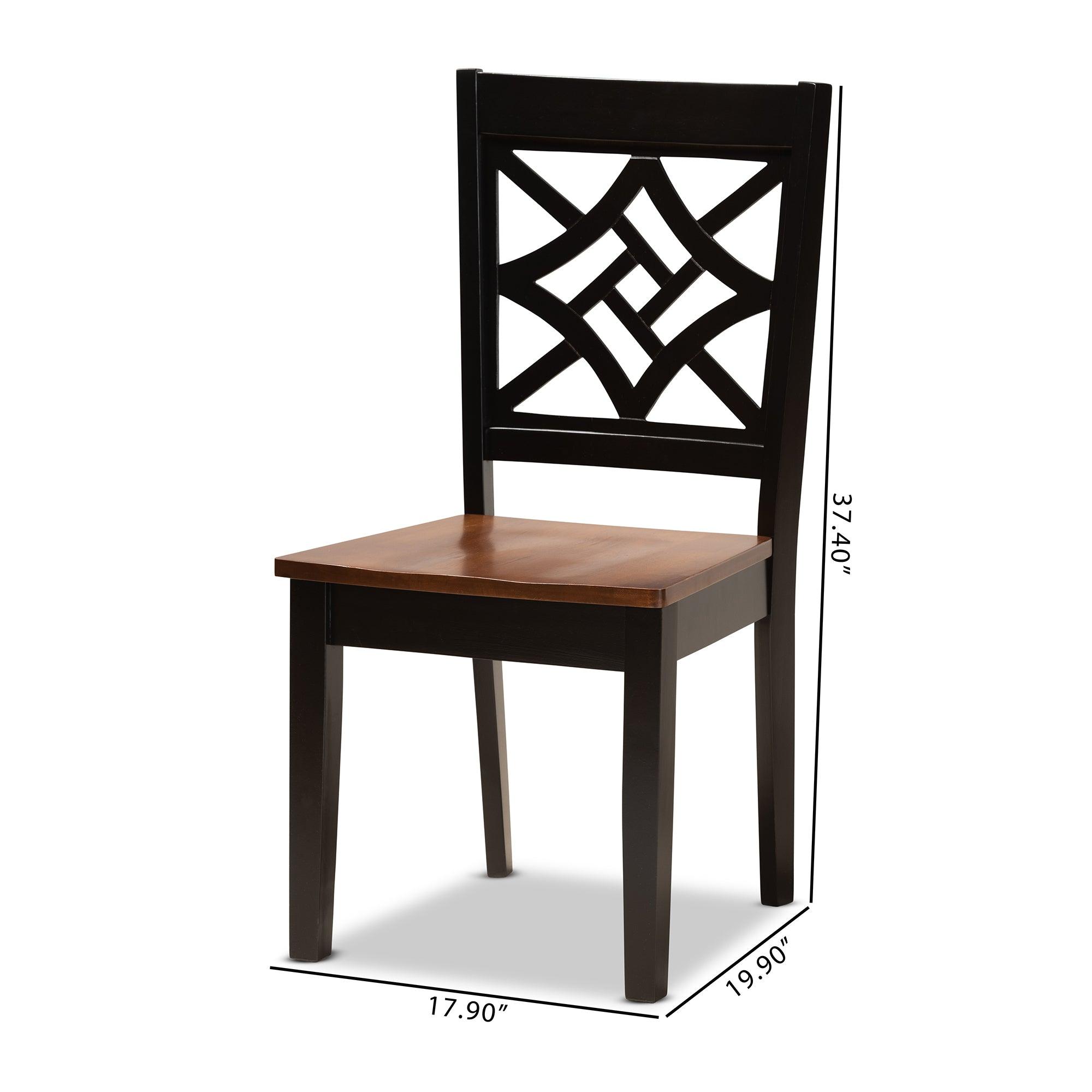 Nicolette Modern and Contemporary Two-Tone and Finished Wood 2-Piece Dining Chair Set