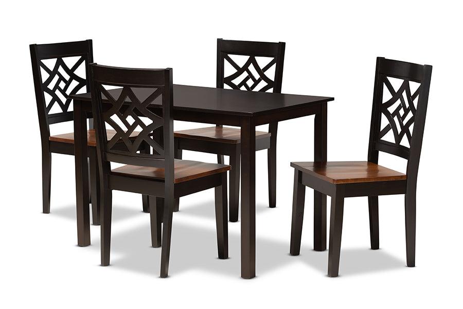 Nicolette Modern and Contemporary Two-Tone and Finished Wood 5-Piece Dining Set