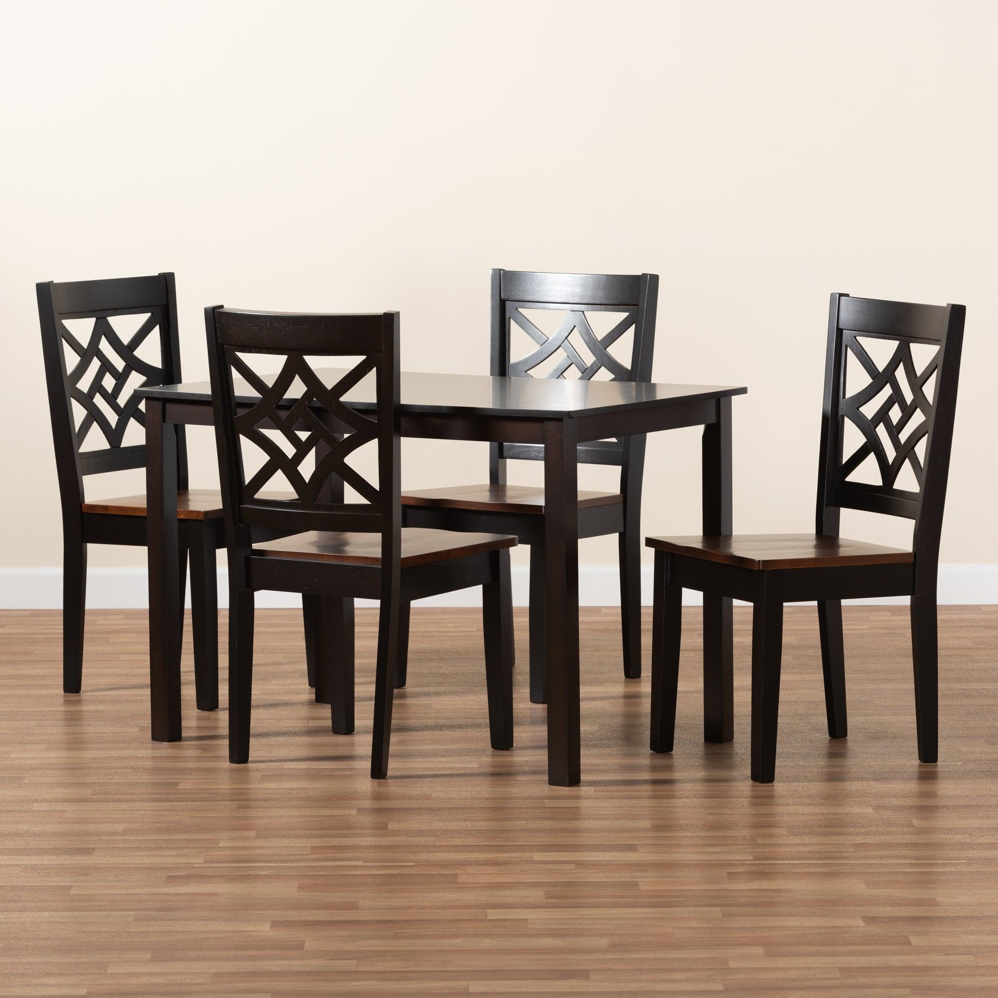 Nicolette Modern and Contemporary Two-Tone and Finished Wood 5-Piece Dining Set