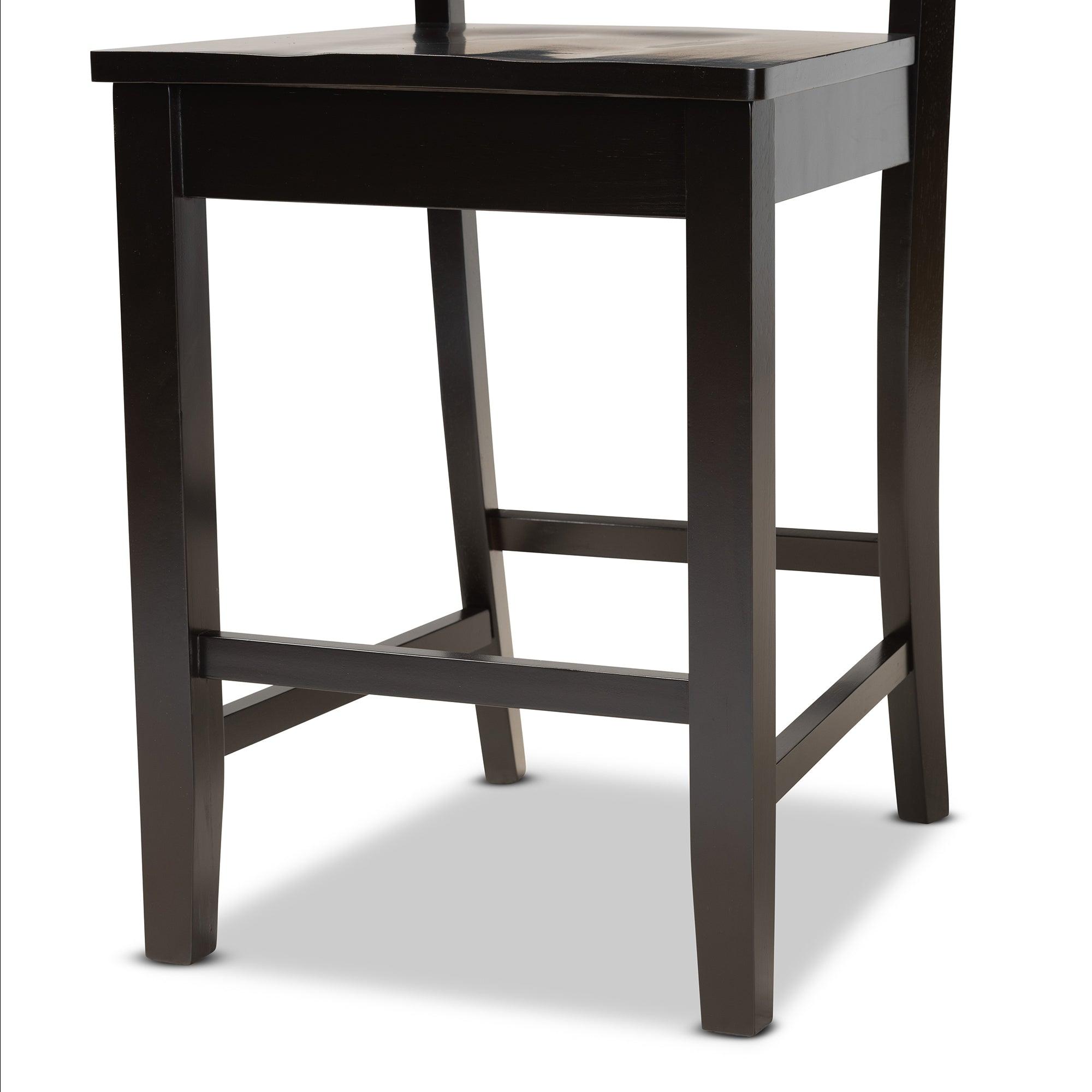 Nicolette Modern and Contemporary Transitional Finished Wood 2-Piece Counter Stool Set