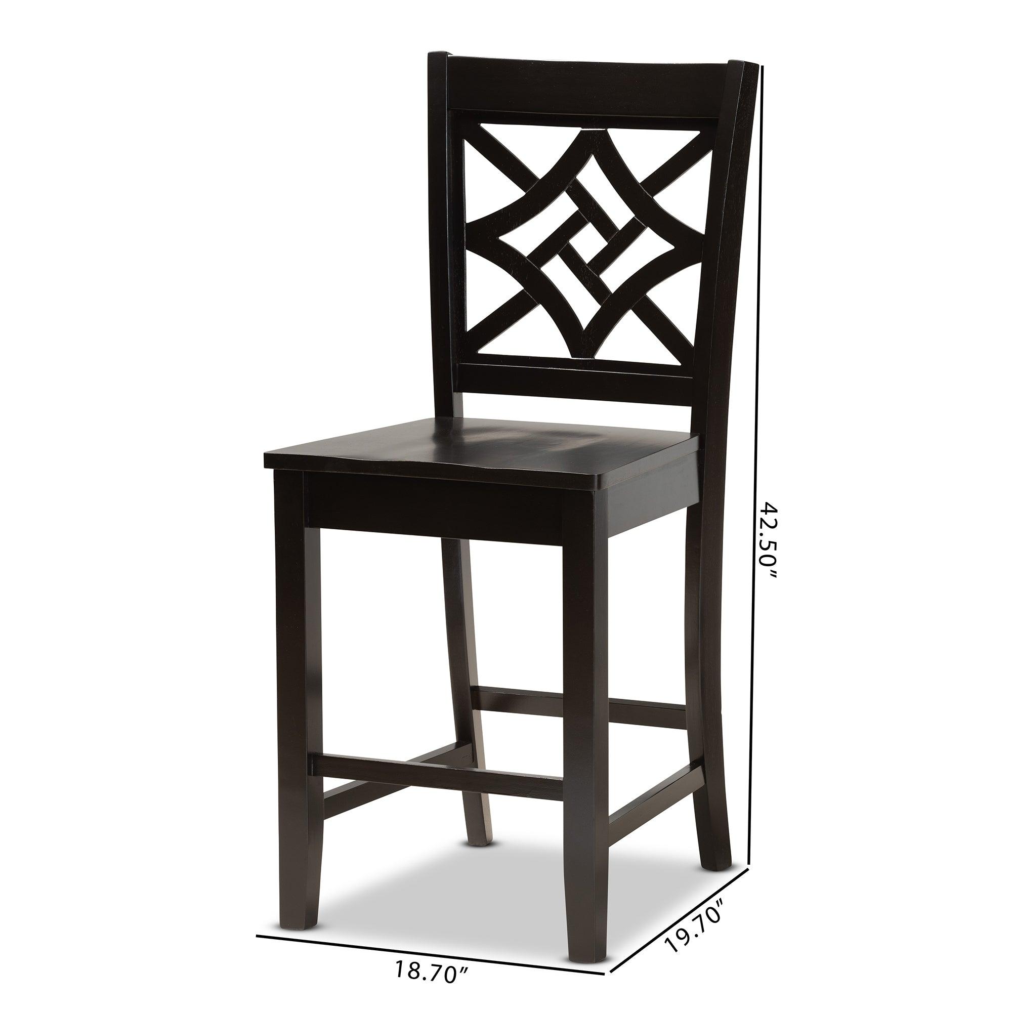 Nicolette Modern and Contemporary Transitional Finished Wood 2-Piece Counter Stool Set