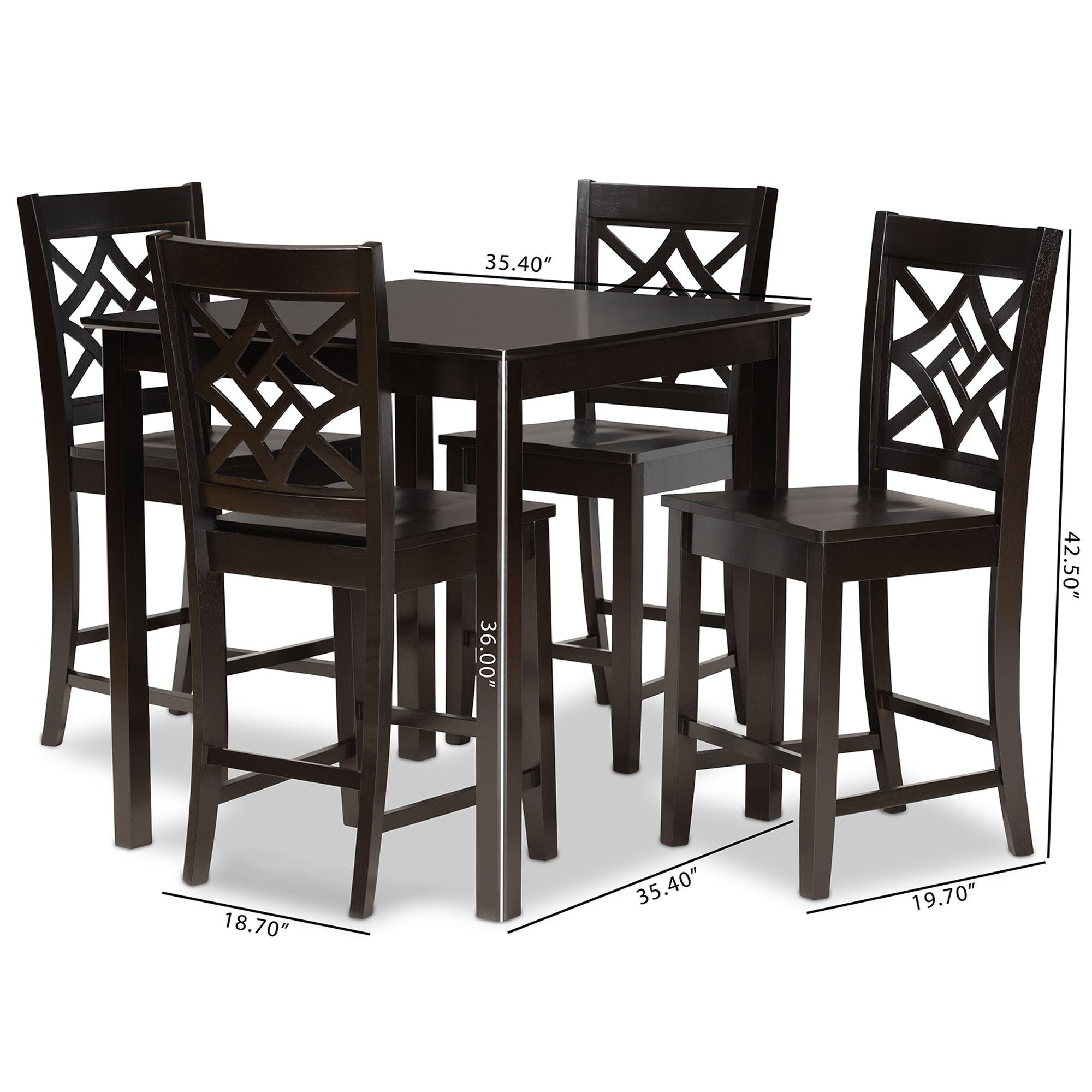 Nicolette Modern and Contemporary Transitional Finished Wood 5-Piece Pub Set