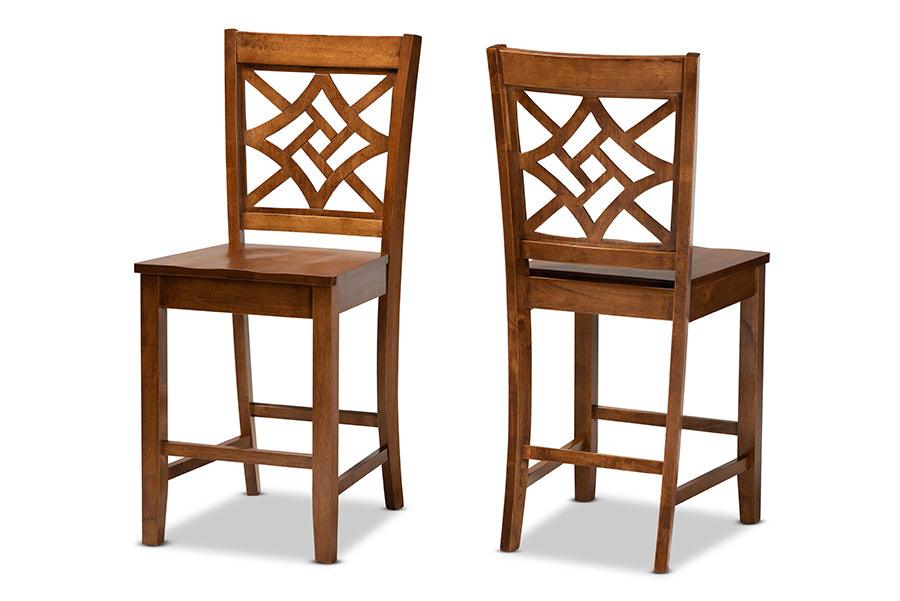 Nicolette Modern and Contemporary Transitional Finished Wood 2-Piece Counter Stool Set