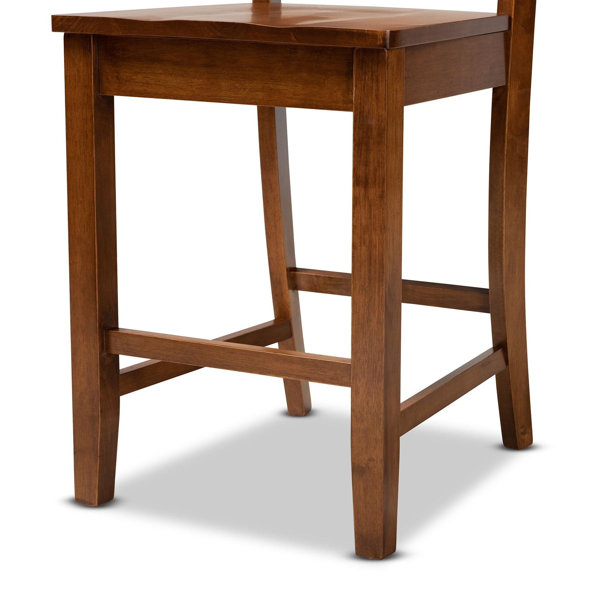 Nicolette Modern and Contemporary Transitional Finished Wood 2-Piece Counter Stool Set