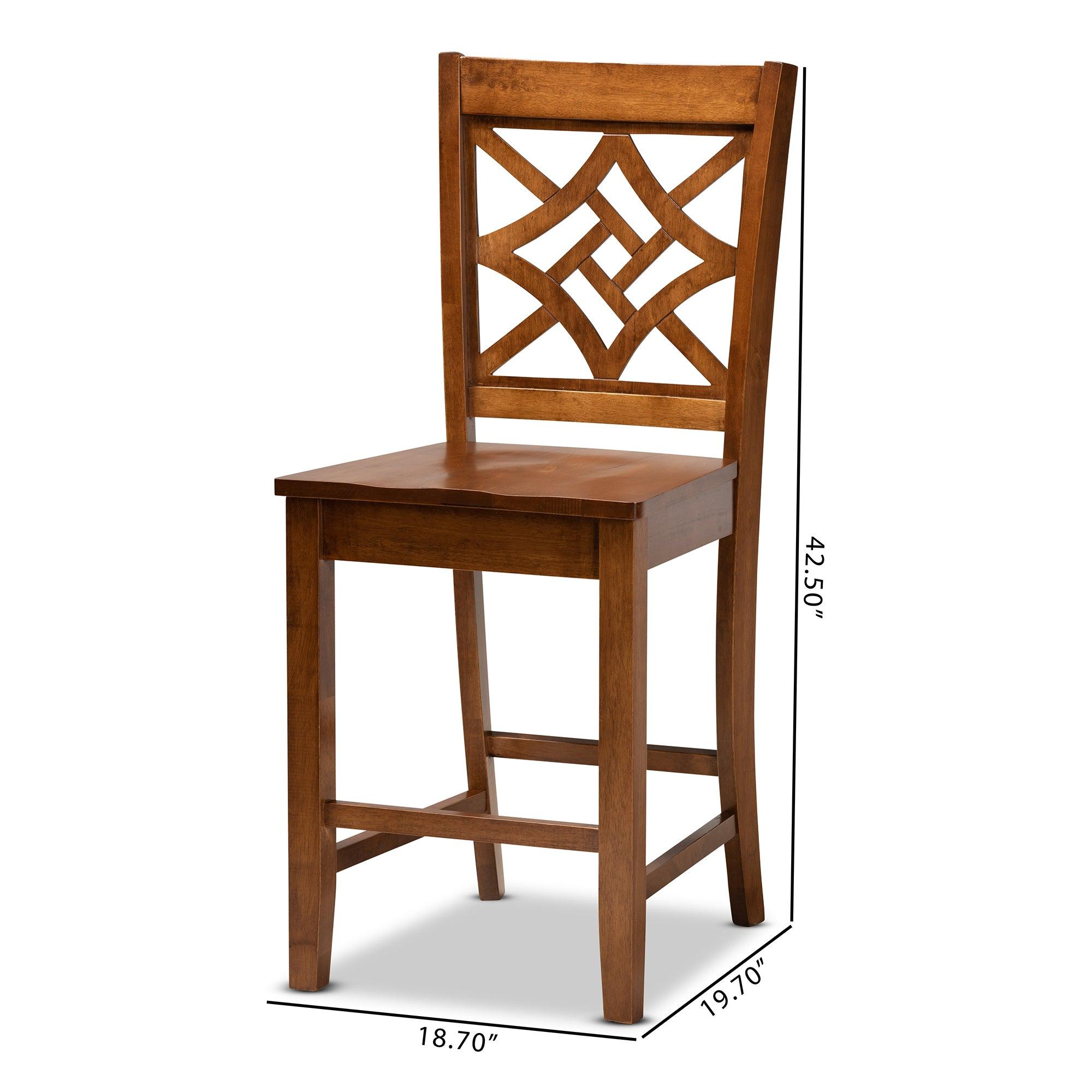 Nicolette Modern and Contemporary Transitional Finished Wood 2-Piece Counter Stool Set