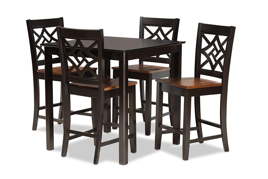 Nicolette Modern and Contemporary Two-Tone and Finished Wood 5-Piece Pub Set