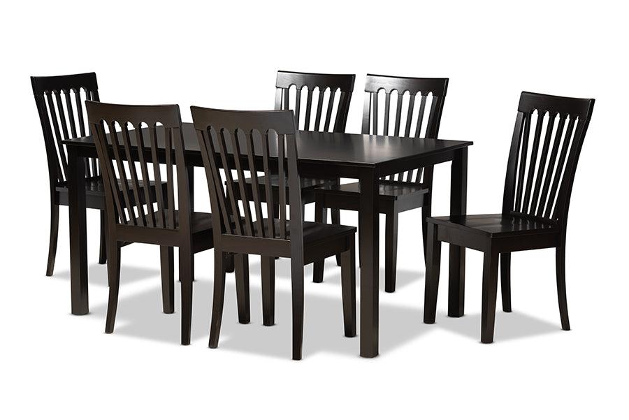 Erion Modern and Contemporary Finished Wood 7-Piece Dining Set