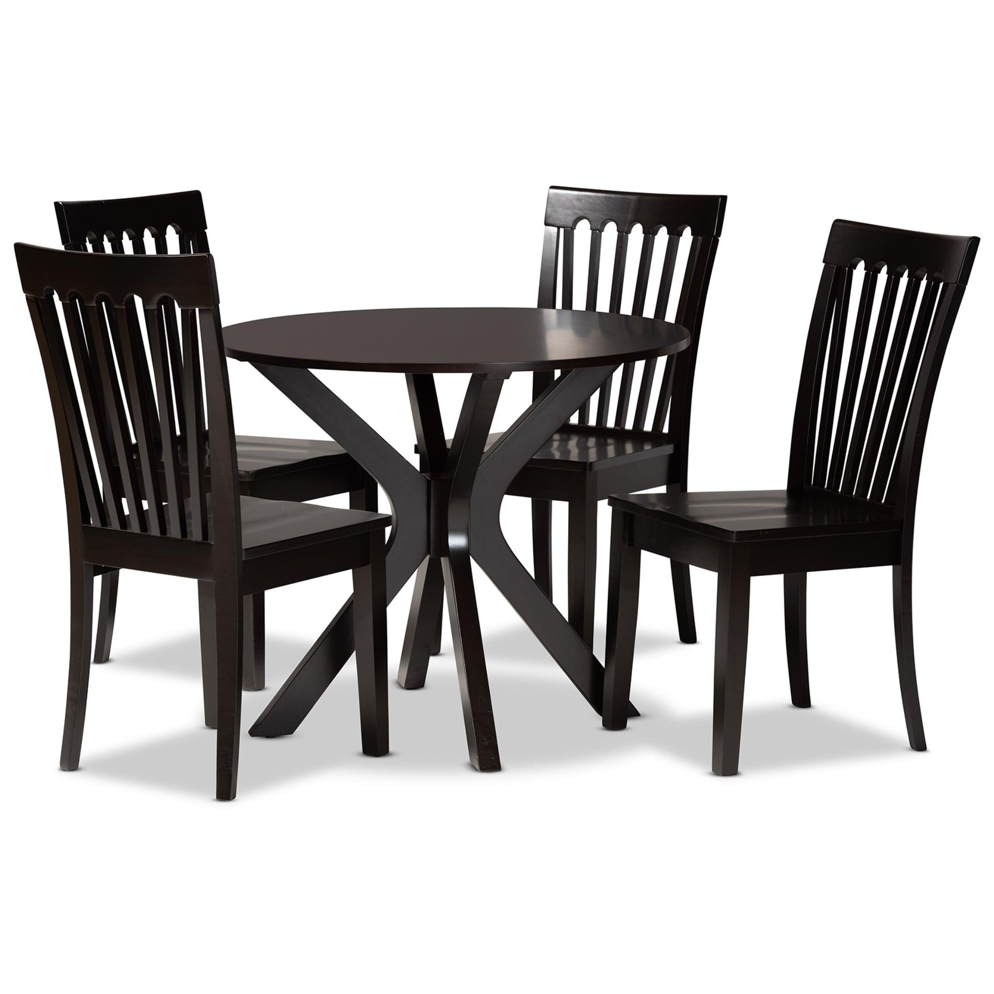 Zora Modern and Contemporary Finished Wood 5-Piece Dining Set