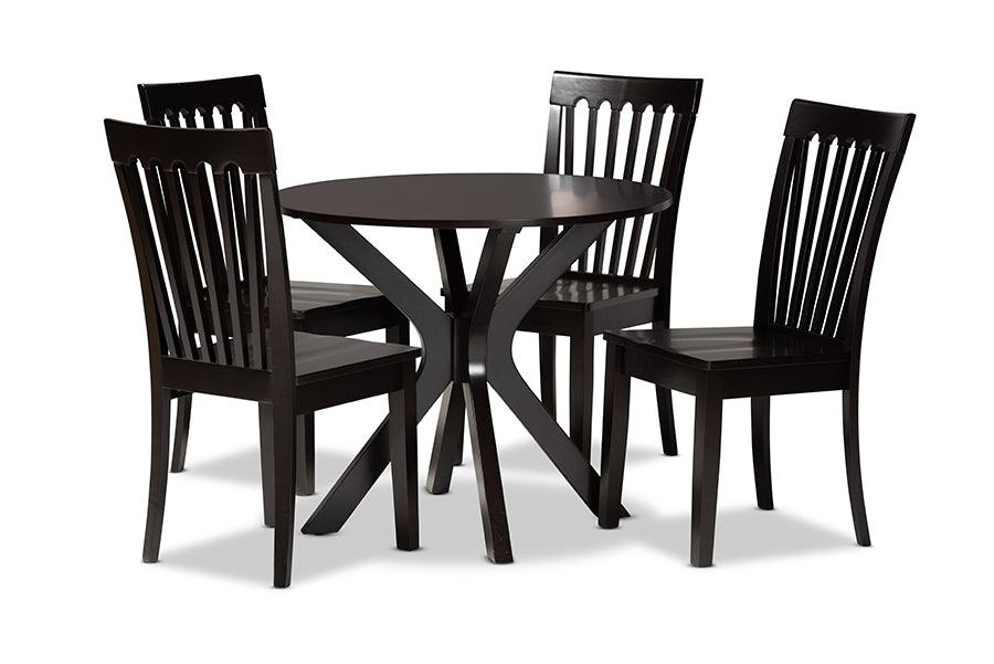 Zora Modern and Contemporary Finished Wood 5-Piece Dining Set