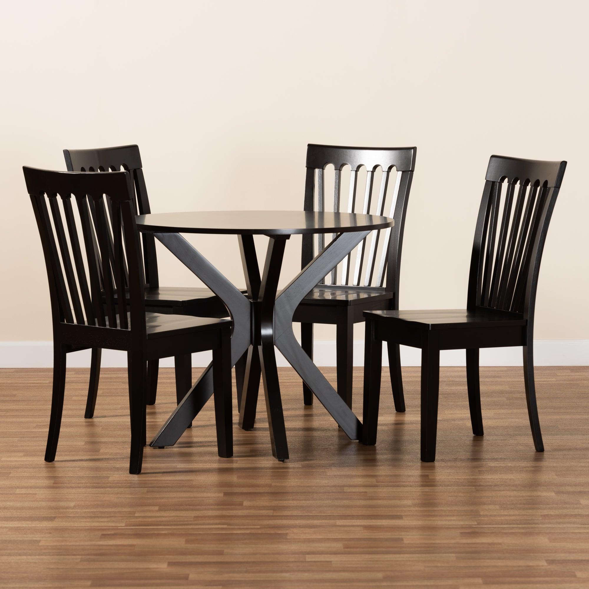 Zora Modern and Contemporary Finished Wood 5-Piece Dining Set