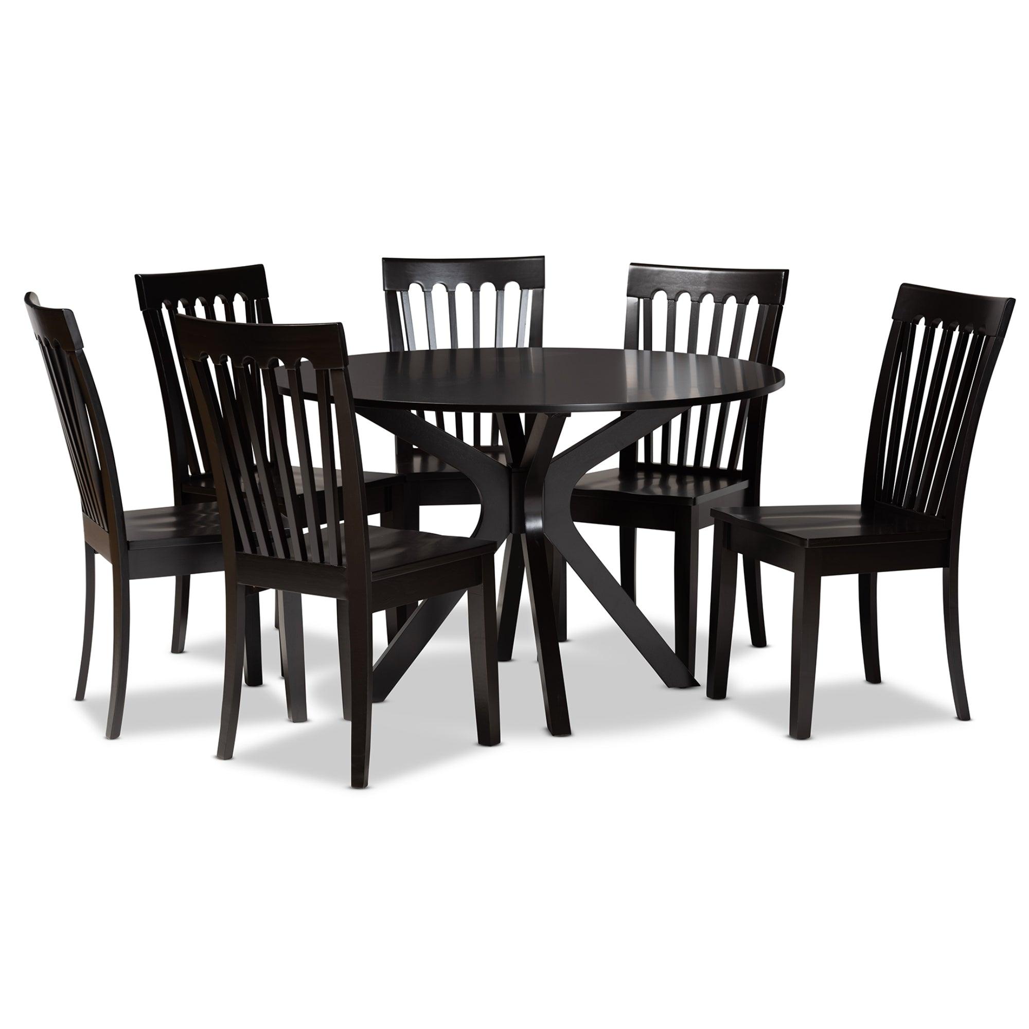 Zora Modern and Contemporary Finished Wood 7-Piece Dining Set