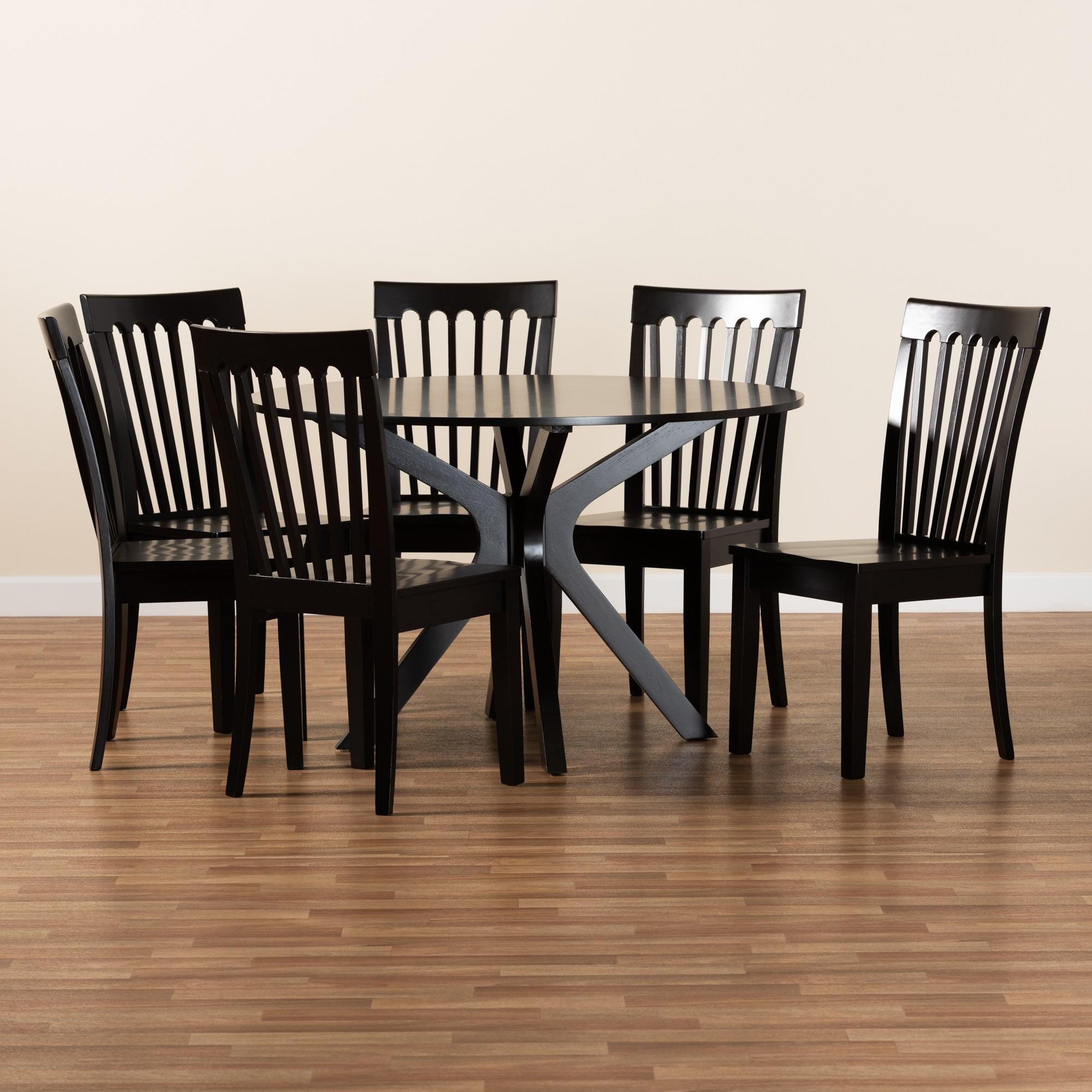 Zora Modern and Contemporary Finished Wood 7-Piece Dining Set