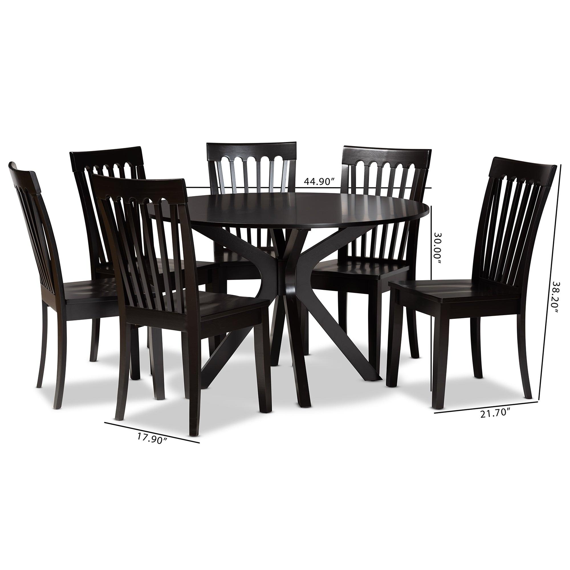 Zora Modern and Contemporary Finished Wood 7-Piece Dining Set